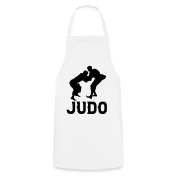 Judo - Cooking Apron - white - Front - AI Model Male 185 dark (185cm)
