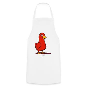 Der verdächtige Cartoon Vogel - Kochschürze - Weiß - Vorne - AI Model Male 185 dark (185cm)