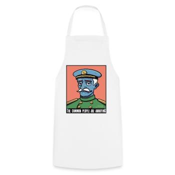 The common people are annoying, aristocrat - Cooking Apron - white - Front - AI Model Male 185 dark (185cm)