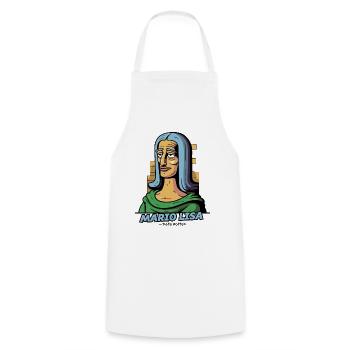 Mario Lisa est meilleur que la Mona de Lisa - Tablier de cuisine - blanc - Devant - AI Model Male 185 dark (185cm)