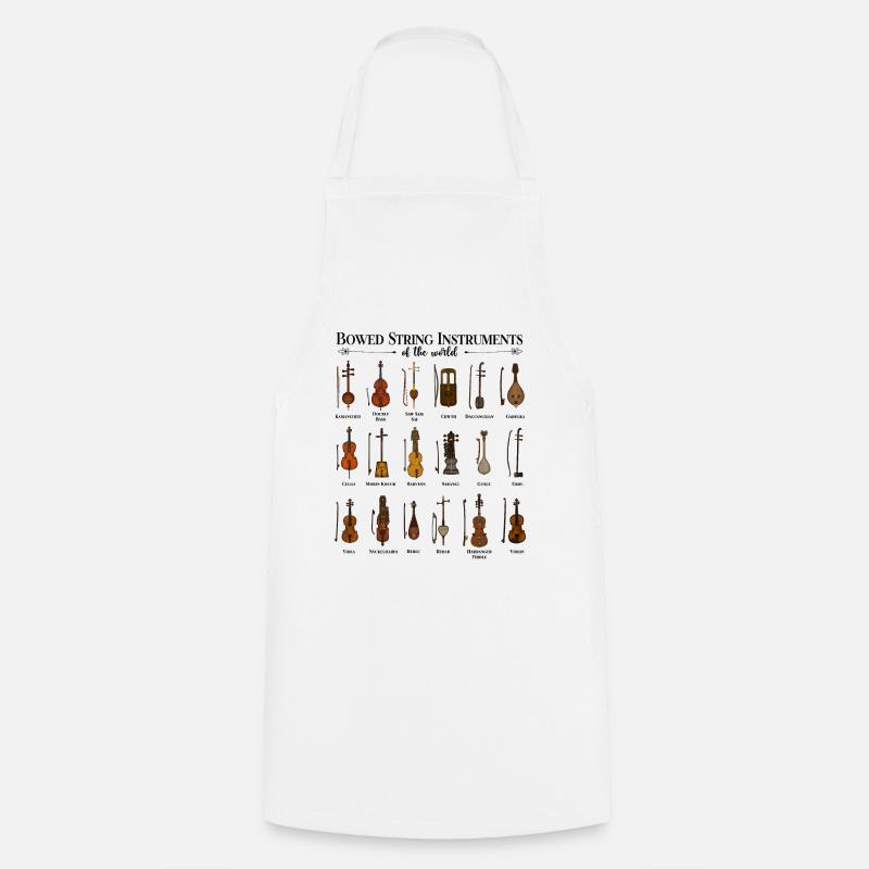 Instruments à cordes du monde - Tablier de cuisine - blanc