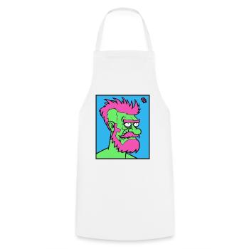 Männlicher Cartoon Mann - Kochschürze - Weiß - Vorne - AI Model Male 185 dark (185cm)