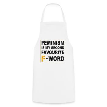 Feminismus ist mein zweitliebstes F-Wort - Kochschürze - Weiß - Vorne - AI Model Male 185 dark (185cm)