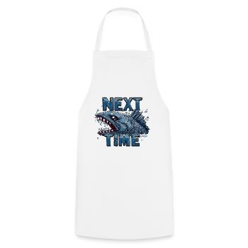 Better luck next time: Fish Angler - Cooking Apron - white - Front - AI Model Male 185 dark (185cm)