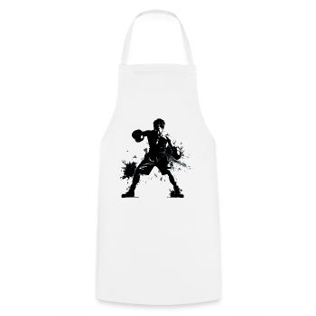 Boxe - Tablier de cuisine - blanc - Devant - AI Model Male 185 dark (185cm)