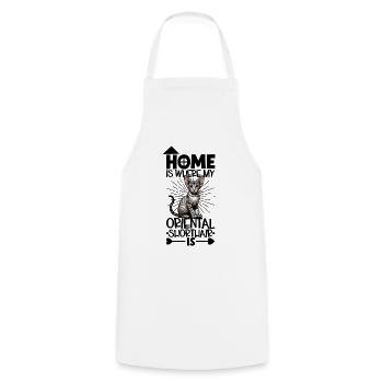 Home - Oriental Shorthair - Cooking Apron - white - Front - AI Model Male 185 dark (185cm)