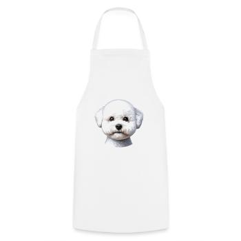 Hundegesicht - Bichon Frisé - Kochschürze - Weiß - Vorne - AI Model Male 185 dark (185cm)