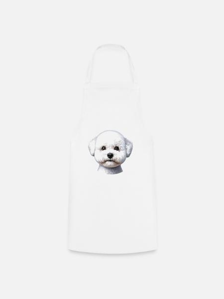 Hundegesicht - Bichon Frisé - Kochschürze - Weiß