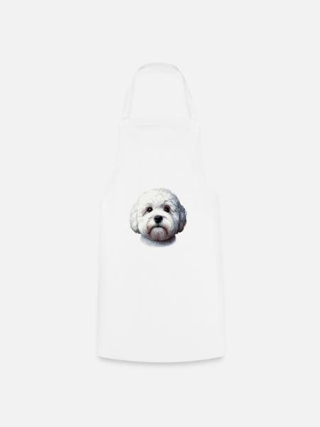Hundegesicht - Bologneser - Kochschürze - Weiß