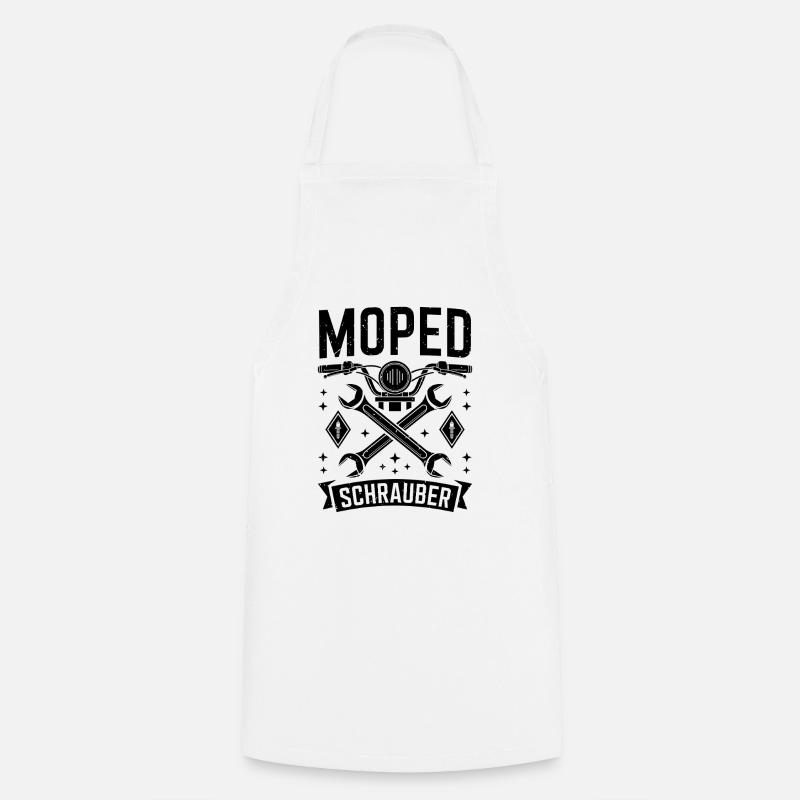 Moped Tuning Schrauber Mopedfahrer - Kochschürze - Weiß