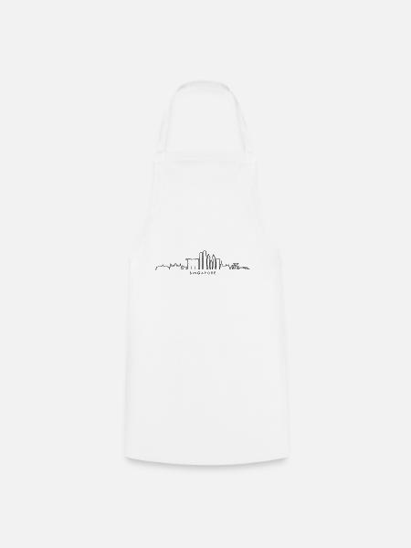 SINGAPORE Asia Skyline City - Cooking Apron - white
