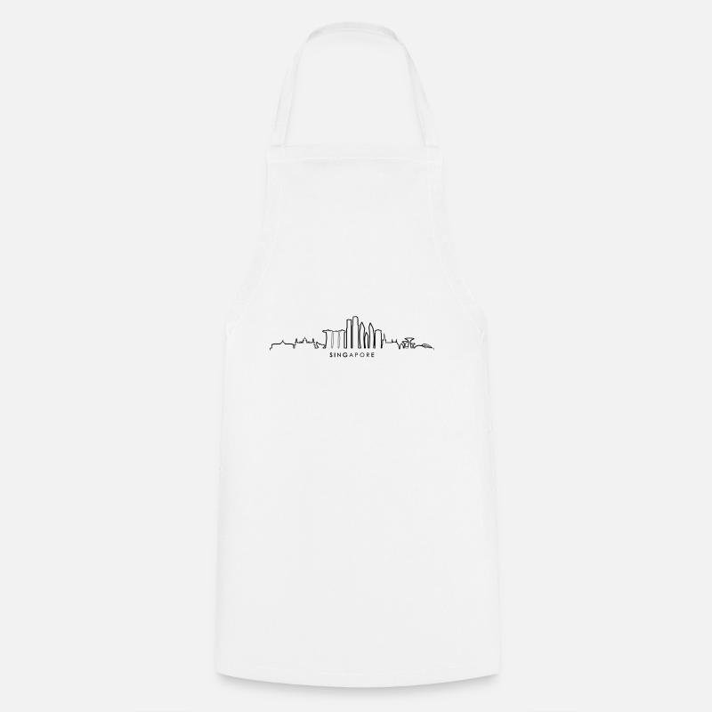 SINGAPOUR Asie Skyline Ville - Tablier de cuisine - blanc