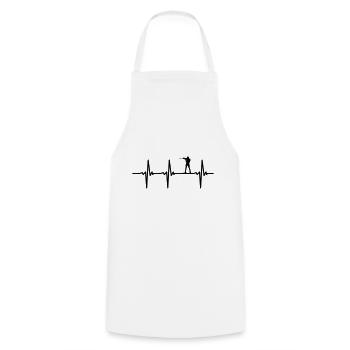 Vecteur de battement de cœur de biathlon - Tablier de cuisine - blanc - Devant - AI Model Male 185 dark (185cm)