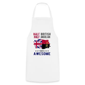 Half British Half Angolier - Cooking Apron - white - Front - AI Model Male 185 dark (185cm)