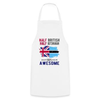 Moitié britannique moitié Batswana - Tablier de cuisine - blanc - Devant - AI Model Male 185 dark (185cm)