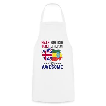 Half British Half Ethiopian - Cooking Apron - white - Front - AI Model Male 185 dark (185cm)