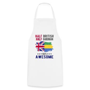 Half British Half Gabonese - Cooking Apron - white - Front - AI Model Male 185 dark (185cm)