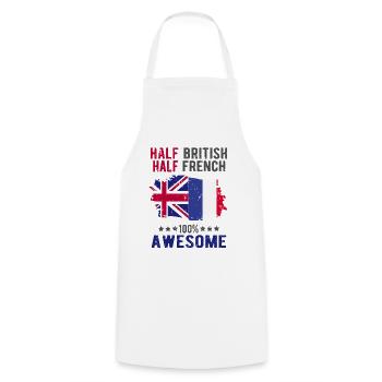 Half British Half British - Cooking Apron - white - Front - AI Model Male 185 dark (185cm)