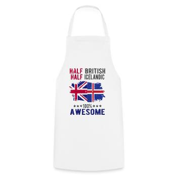 Moitié britannique moitié islandais - Tablier de cuisine - blanc - Devant - AI Model Male 185 dark (185cm)