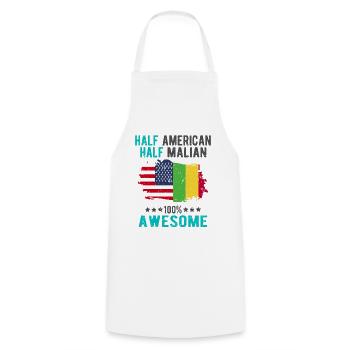 Half American Half Malian - Cooking Apron - white - Front - AI Model Male 185 dark (185cm)