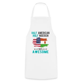 Half American Half Nigerien - Cooking Apron - white - Front - AI Model Male 185 dark (185cm)