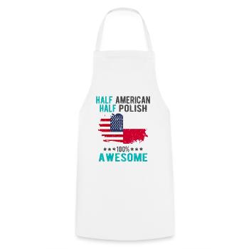 Half American Half Singaporean - Cooking Apron - white - Front - AI Model Male 185 dark (185cm)