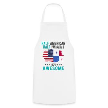 Half American Half Panamania - Cooking Apron - white - Front - AI Model Male 185 dark (185cm)