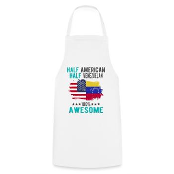 Half American Half Venezuelan - Cooking Apron - white - Front - AI Model Male 185 dark (185cm)
