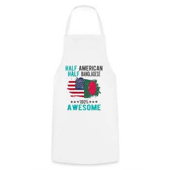 Half American Half Bangladeshi - Cooking Apron - white - Front - AI Model Male 185 dark (185cm)