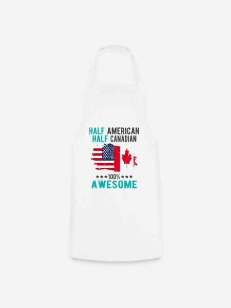 Halb Amerikaner Halb Kanadier - Kochschürze - Weiß