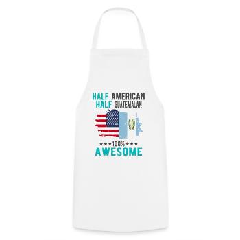 Moitié américain moitié guatémaltèque - Tablier de cuisine - blanc - Devant - AI Model Male 185 dark (185cm)