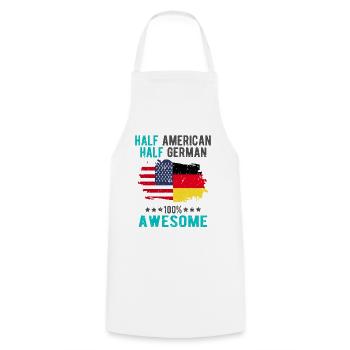 Half American Half German - Cooking Apron - white - Front - AI Model Male 185 dark (185cm)