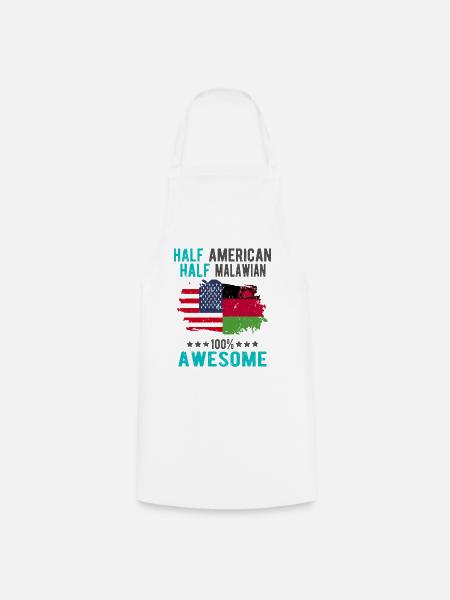 Halb Amerikaner Halb Malawi - Kochschürze - Weiß