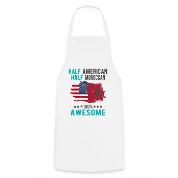 Half American Half Moroccan - Cooking Apron - white - Front - AI Model Male 185 dark (185cm)