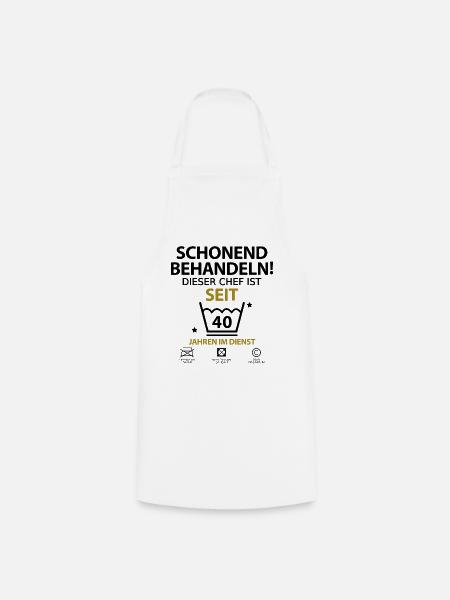 Chef Jubiläum Firmenjubiläum 40 Jahre Jähriges - Kochschürze - Weiß