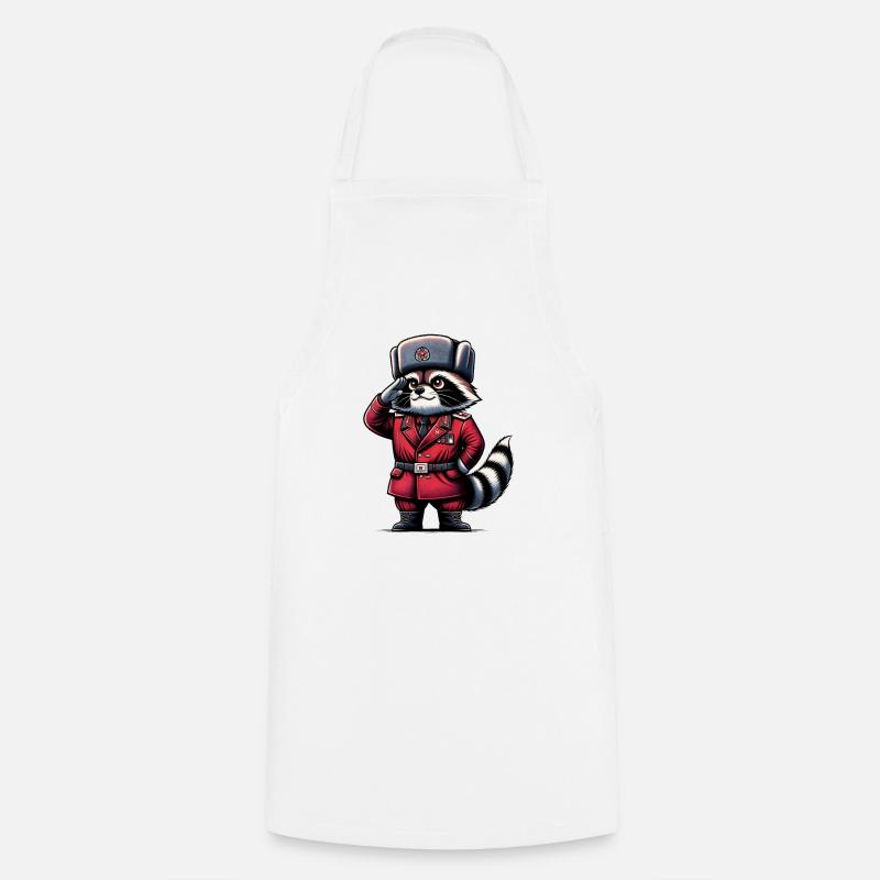 Dessin animé de raton laveur communiste - Tablier de cuisine - blanc