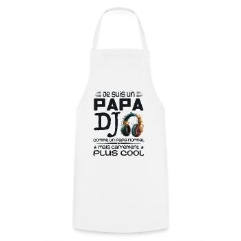 DJ Dad - Papa DJ Geschenk - Kochschürze - Weiß - Vorne - AI Model Male 185 dark (185cm)