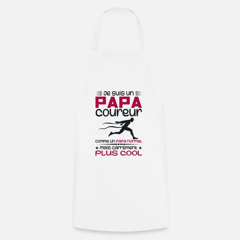 Je Suis Un Papa Coureur Marathon - Tablier de cuisine - blanc