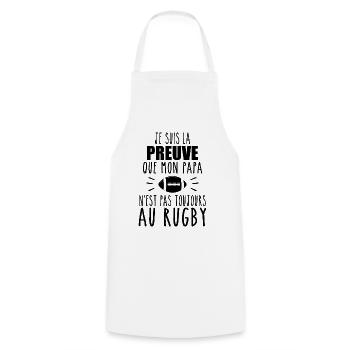 Ein Beweis dafür, dass mein Vater Rugby, mein Vater Rugbyspieler, mein Vater - Kochschürze - Weiß - Vorne - AI Model Male 185 dark (185cm)