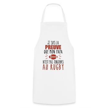 Ein Beweis dafür, dass mein Vater Rugby, mein Vater Rugbyspieler, mein Vater - Kochschürze - Weiß - Vorne - AI Model Male 185 dark (185cm)