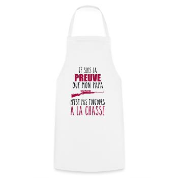 Proof that my dad hunts, hunters, hunts, hunts - Cooking Apron - white - Front - AI Model Male 185 dark (185cm)