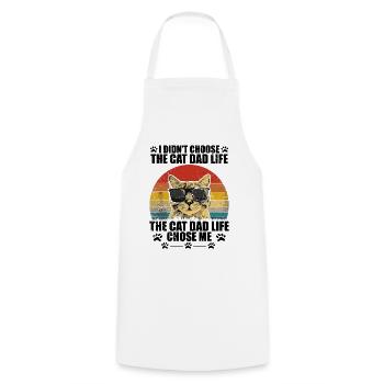 I didn't choose the cat dad life - Tablier de cuisine - blanc - Devant - AI Model Male 185 dark (185cm)