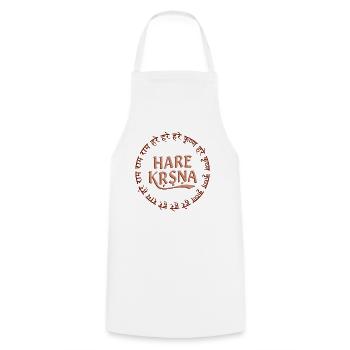 Hare Krishna - Maha Mantra Kreis - Kochschürze - Weiß - Vorne - AI Model Male 185 dark (185cm)