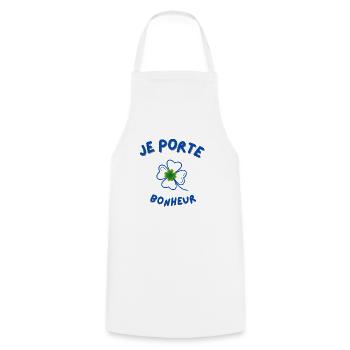 je porte bonheur - Tablier de cuisine - blanc - Devant - AI Model Male 185 dark (185cm)