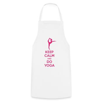 Gardez le calme et faire du yoga - Tablier de cuisine - blanc - Devant - AI Model Male 185 dark (185cm)