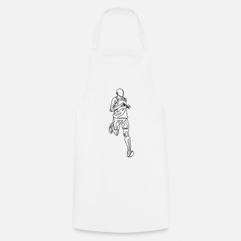 Running Man Dessin de griffonnage d’une seule ligne - Tablier de cuisine - blanc