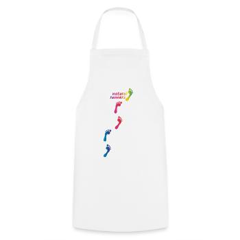 Rainbow Footprints - go barefoot through life - Cooking Apron - white - Front - AI Model Male 185 dark (185cm)