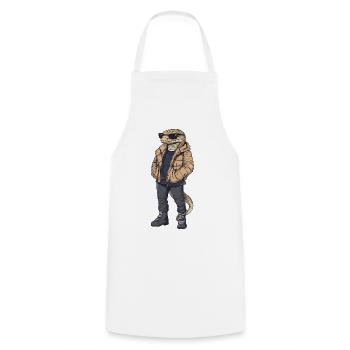 Snake Cobra Cool Winter - Cooking Apron - white - Front - AI Model Male 185 dark (185cm)