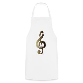 Golden Sun Key with Brush - Cooking Apron - white - Front - AI Model Male 185 dark (185cm)