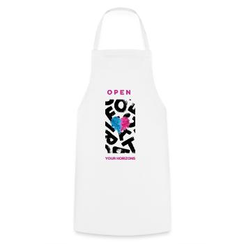 Open your Horizon - Cooking Apron - white - Front - AI Model Male 185 dark (185cm)